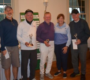 Three teams finishing with a score of 65, meant the third-place trophy was decided by a tiebreaker.  The foursome of John Koehler, Ed Koehler, Dan Blake, and Perry Verges earned third-place bragging rights.