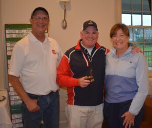 Individual awards were given to the top golfers, including Closest to the Line to Bill Carney  (center) who is joined by T.J. White and Kathy Scanlon of TSF.