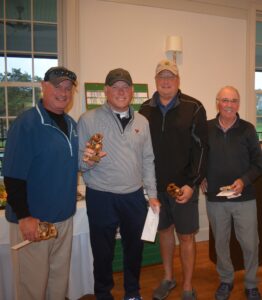 Four golfers earned Closest to the Pin awards.  Awarded this distinction were (from left)  Howie Melanson, Paul McGowan, Glenn Strauss, and Pat O’Keefe.