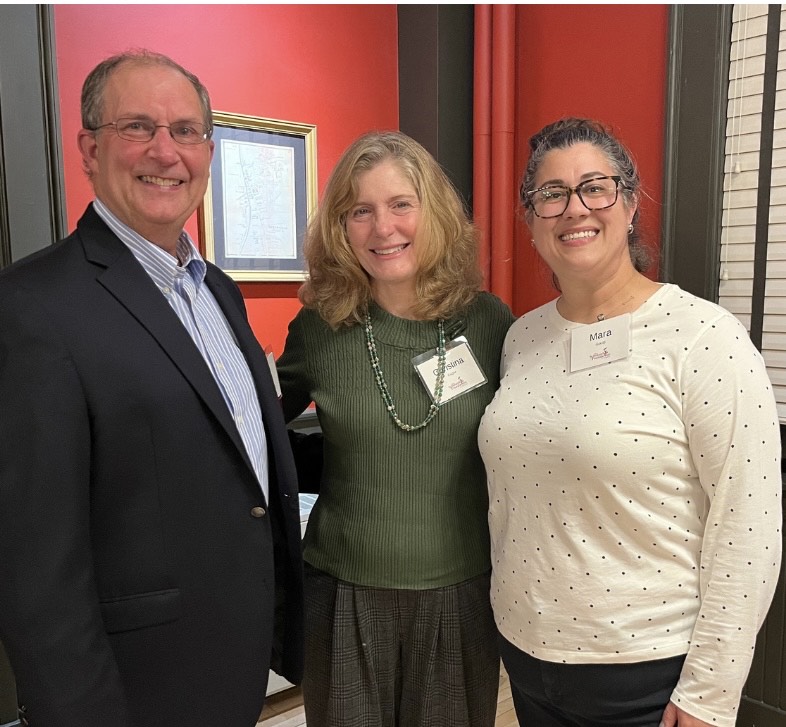 New Directors<br />
President T.J. White (left) welcomed new TSF Board members Christina Gagne and Mara Gould at the 2025 Annual Meeting.<br />
